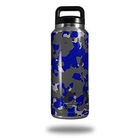 WraptorSkinz Skin Decal Wrap for Yeti Rambler Bottle 36oz WraptorCamo Old School Camouflage Camo Blue Royal (YETI NOT Included)