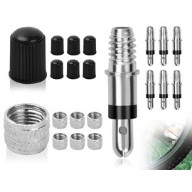 Lhbwhiz Set of 6 Bicycle Valves Set, German Bicycle Valve Cap Replacement Parts, Bicycle Valve Adapter, Bicycle Accessories, Valve Insert with Seal, Valve Change Parts, for Bicycle Valve Replacement Parts