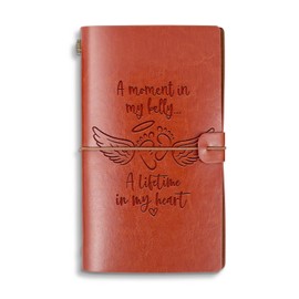 WHLBHG Miscarriage Gifts Miscarriage Memorial Gifts Bereavement A6 Size Refillable Writing Journal Sympathy Gift Angel Wings Gift(A moment in my bellyA6)