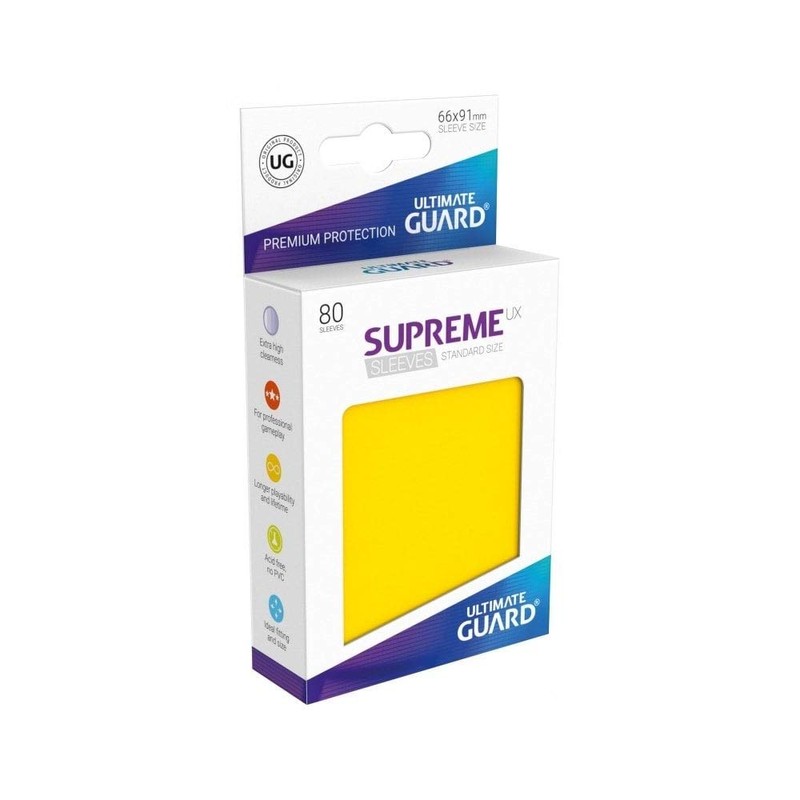 Ultimate Guard Supreme UX Card Sleeves (80 Piece), Yellow, Standard