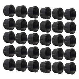 DSDS 30 Pack 1/2" Black Pipe Cap, Rustic Industrial Black Malleable Iron Pipe End Cap for Pipe Shelf Furniture Home Decor