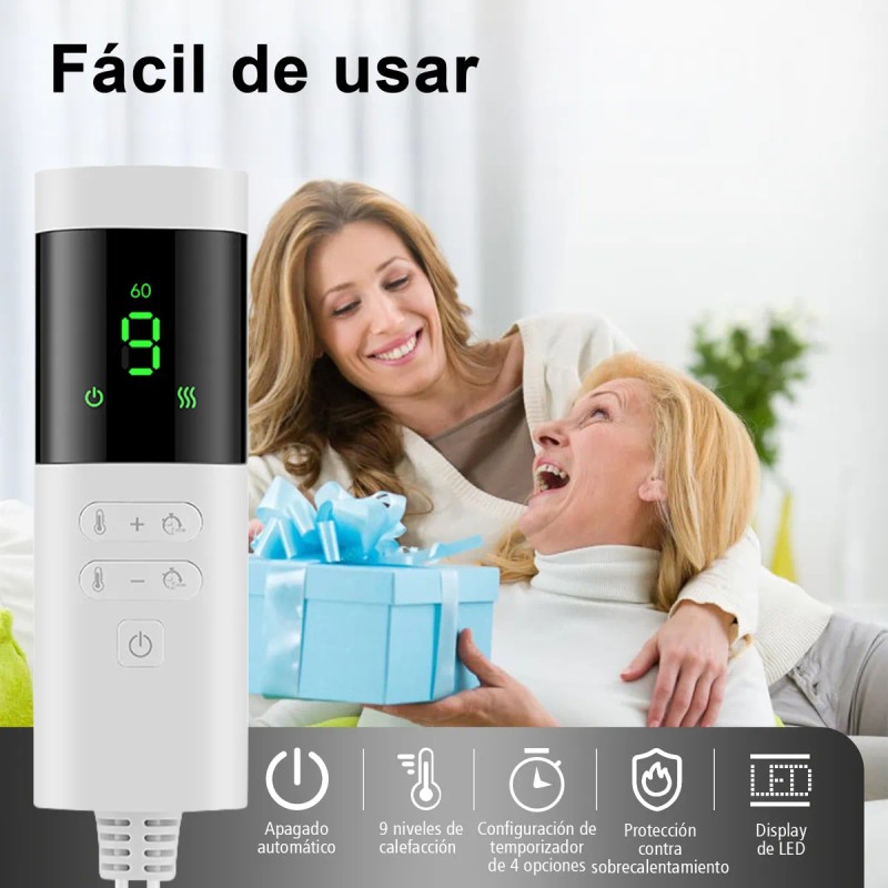 Compresa Caliente Eléctrica 9 Niveles Temperatura 60*30cm