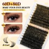 QUEWEL Lash-Clusters 320Pcs 60D+80D DIY Lash Extension Kit Mix 12-18mm