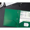 Better Office Products Green Plastic 2 Pocket Folders with Prongs,