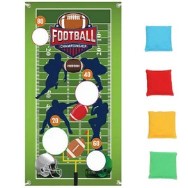 Kiwochy Football Throwing Game Banner Football Banner Flags with 4 Beans Bags Football Decoration Banner Outdoor Throwing Game Indoor Outdoor Games for Family Reunion Birthday Party Supplies Gift