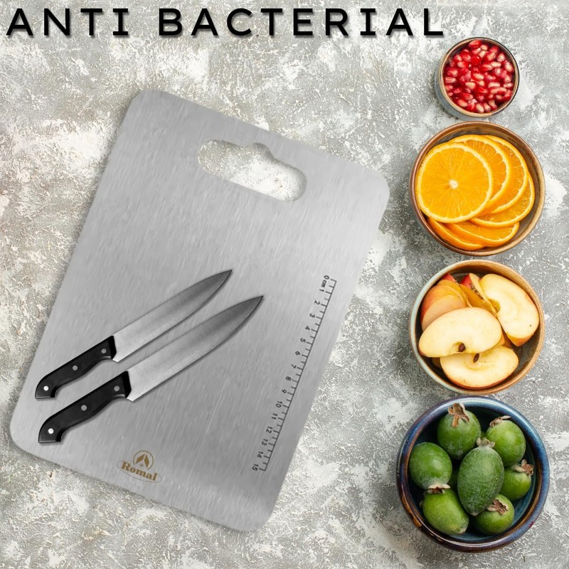 ROMAL Large Titanium Cutting Board – 16x11" Large Double-Sided, Scratch