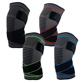 1PC Compression Knee Brace for Hiking, Gym, Running, Marathon, CrossFit CH33001 Blue/XL 2ea