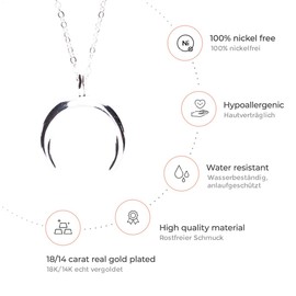 Happiness Boutique, Women's Half Moon, Delicate Necklace with Pendant in Silver Colour, Minimalist, Stainless Steel Jewellery