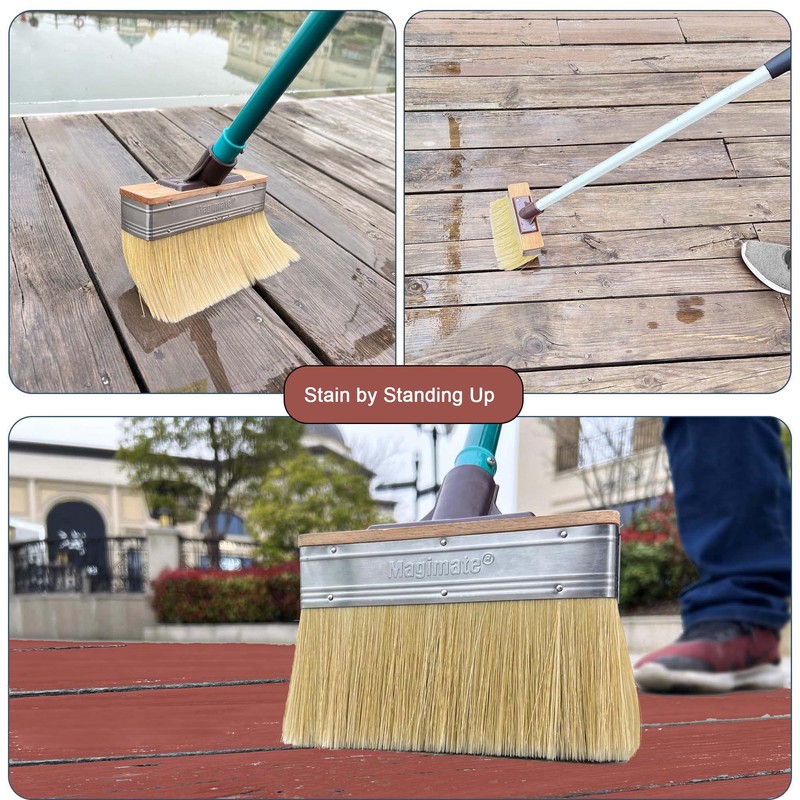 Deck Brush Stain Applicator by Magimate - Thick Soft Large