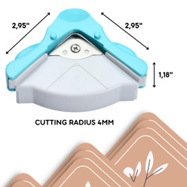 Paper Corner Rounder with Chips Tray – 5mm Corner Cutter Punch Tool for Photo Card Making Paper Cutting DIY Angle Cutter Tool for Scrapbooking Puncher for School Office DIY Projects (Blue)