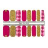 Glam Girl Nails Pink Hounds Tooth Sparkle Nail Polish Strips / Nail Wraps / Nail Stickers