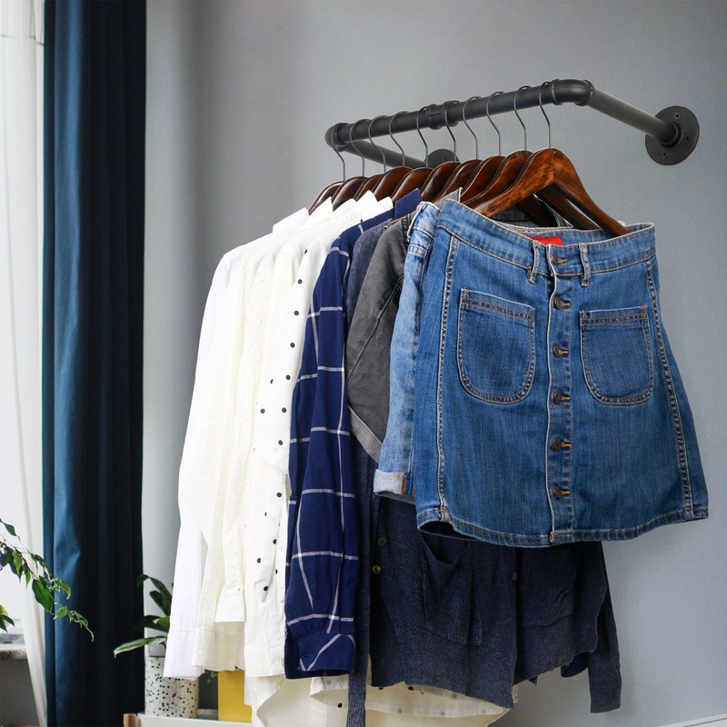 WEBI Clothing Rack Wall Mount,20" Industrial Pipe Clothes Rack for