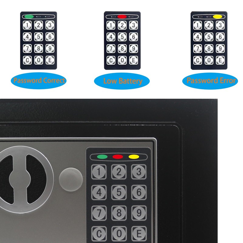 Heroecol Key and Electronic Security Safe Box Digital Deposit Box