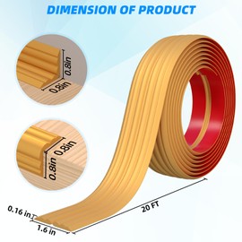 Pluden Flexible Wall Corner Protector Moulding Trim, Peel and Stick Inside & Outside Wall Corner Guards Edge Protector, 1.6In x 20FT Self Adhesive Molding Trim Strip for Edge Ceiling