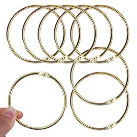 HAHIYO Metal Binder Rings 3.3 Inch, Gold, 8Pcs, Holds Up to 750 A4 Pages, 2 Holes, Ideal for Office, School, Home Use