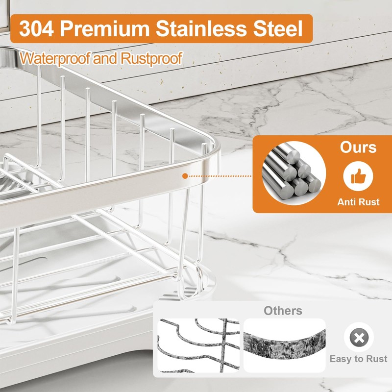 arshray Stainless Steel Dish Drying Rack – 304 Grade Dish