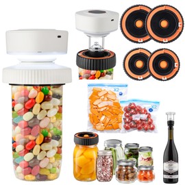 BANORES Electric Mason Jar Vacuum Sealer Kit for Wide Mouth and Regular Mouth Mason Jars, Multi-Function Automatic Vacuum Sealer with 2 Wide Mouth and Regular Mouth Reusable Lids for Food Storage