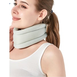 Neck Brace Cervical Collar - Neck Support Brace for Sleeping, Soft Foam Wraps Keep Vertebrae Stable and Aligned for Relief of Cervical Spine Pressure for Women & Men, (12.6-15.8 Inch) Grey (1)