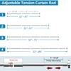 Bonpally Shower Curtain Rod 32-47 Inches Adjustable, Non-Slip Spring Tension