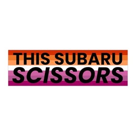 This Subaru Scissors Funny Ironic Gen Z Unhinged Meme Bumper Magnet Sticker Car Vehicle Vinyl Decal for New Drivers and Adults