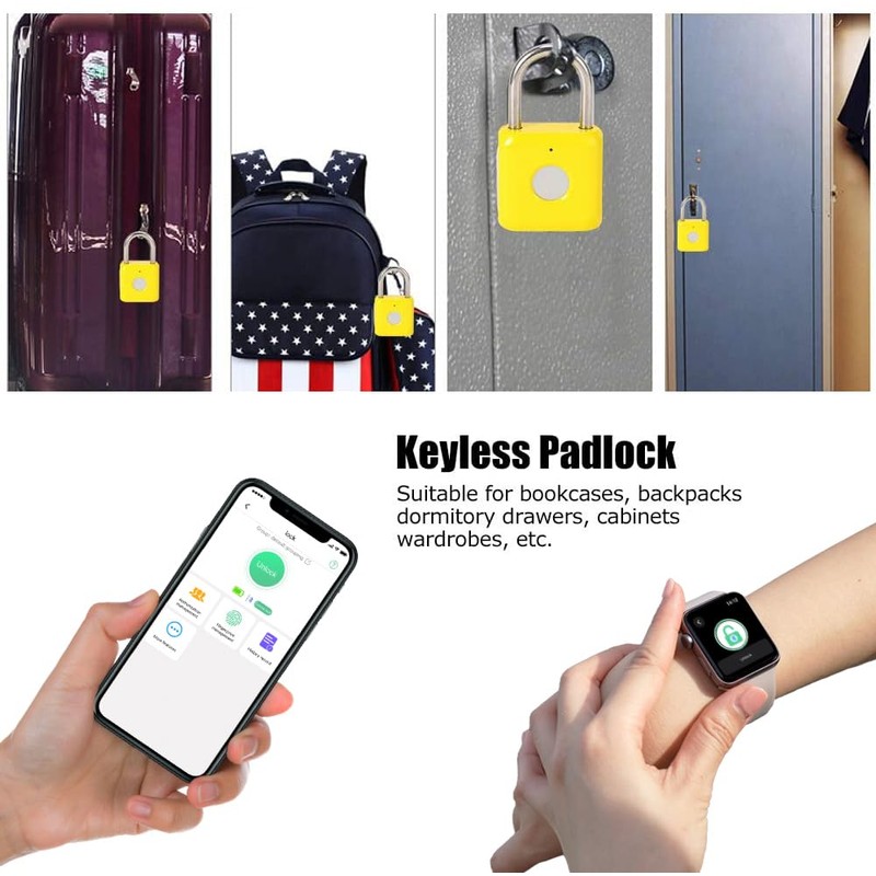Fingerprint Padlock eLinkSmart Gym Locker Lock with Phone App iOS