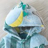 XIXIMAON Infant Baby Boy Plush Hooded Jumpsuit Dinosaur Pattern Button