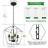 Phaosio Farmhouse Lantern Chandelier 4-Light, Industrial Brushed White Oak Ceiling