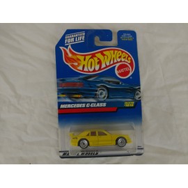 Hot Wheels Mattel 1999 1:64 Scale Yellow Mercedes C-Class Die Cast Car Collector #1015