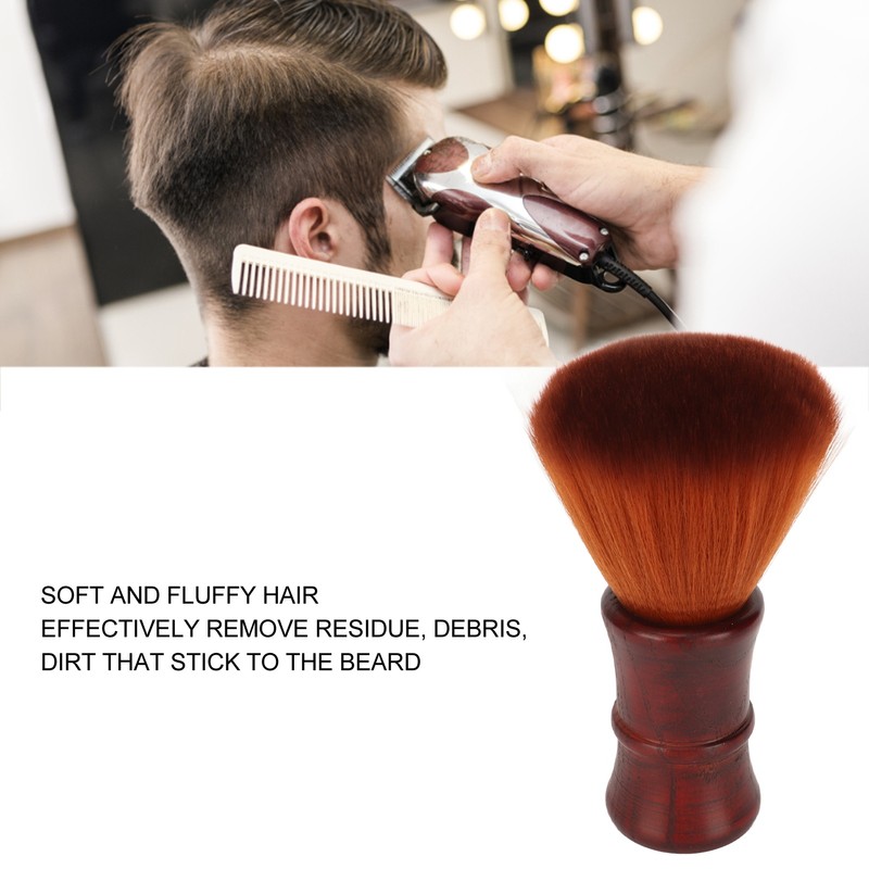 Men Beard Brush Soft Nylon Hair Wooden Handle Beard Grooming