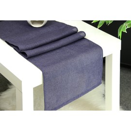 Aiking Home (Pack of 1) Natural Faux Linen Unlined Table Runner, Navy-Size 12''x62'' -Ideal for Wedding, Baby Shower, Party Decor, Thanksgiving, Christmas or Special Event.