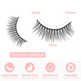 Azenlo False Eyelashes 20 Pairs Wispy Lashes Faux Mink Lashes 14mm 3D Fluffy Cat Eye Lashes （style 20-064)