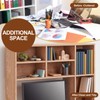 Vercraft Natural Wood College Desktop Bookshelf Dorm Desk Hutch Organizer
