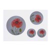 4 x 'poppy flower' Temporary Tattoos - Water Resistant, Skin-Safe,
