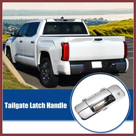 HEROFFIX Silver Tone Tailgate Handle Rear Door Liftgate Latch Handle Fit for Toyota Tundra 2007 No.690900C040 - Pack of 1 Replace Parts