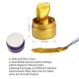 JAJADO 6 Jars Metallic Chalk Paste with 3 Pcs Mini Squeegee, Gold Acrylic Metallic Paint on Wood, Ceramic, Fabric Screen Printing Ink Adhesive Stencils Paint Mesh Transfers Wood Craft Art Paste