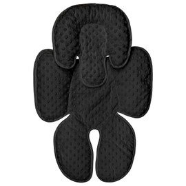 GFU Infant Car Seat Insert, Extra Soft Baby Carseat Head Support for Newborn Head & Body Support, Reversible 2-in-1 Baby Carseat Insert Cushion for Strollers, Bouncers(Black)