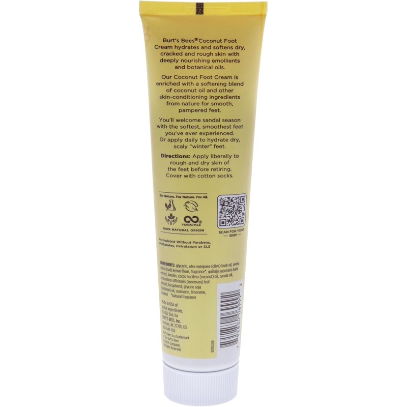 Burt's Bees Foot Creme, Coconut, 4.34 Oz