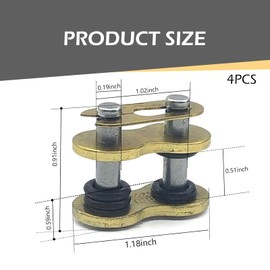 Dogary 520 Chain Master Link, 4 PCS DID 520 HV Chain Master Link Genuine Replacement, Heavy Duty Manganese Steel Master Connector with O-Ring Seal Kit, for Motorcycles (Gold)