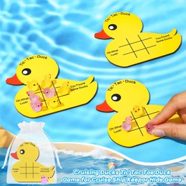 Arrowbash 6 Set Cruise Duck Kits Tic Tac Toe Duck for Cruise Ship Keep or Hide Gifts with Storage Bag Fish Extender Gifts for Ship Travel Hiding Essentials Birthday Party Favors