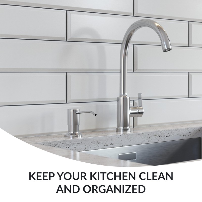 Soap Dispenser for Kitchen Sink,Chrome Stainless Steel Countertop Dish Sink