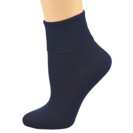 Sierra Socks Women's 100% Combed Cotton Ankle Turn Cuff 3 Pair Pack (8 (Fits Shoe Size 4.5-6), Assorted (Navy/Khaki/White))