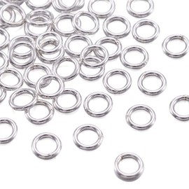 Craftdady 50pcs 4mm Soldered Jump Rings 925 Sterling Silver Closed O Rings for Jewelry Crafts Making