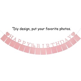Umimiss DIY Rose Gold Sweet 18 Birthday Party Photo Card Frames - Pink Happy 18th Birthday Banner, Sweet Sixteen Banner for Girls, 18th Birthdays Decorations, Girls Bedroom Decorations Rose Gold