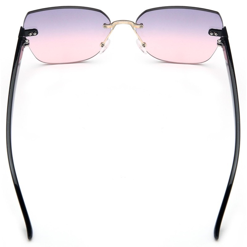 styleBREAKER 09020145 Women's Frameless Sunglasses with Tinted Rectangular Polycarbonate Lenses,
