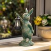 MININOVA Rabbit Garden Statues with Solar Lantern Bunny Outdoor Resin