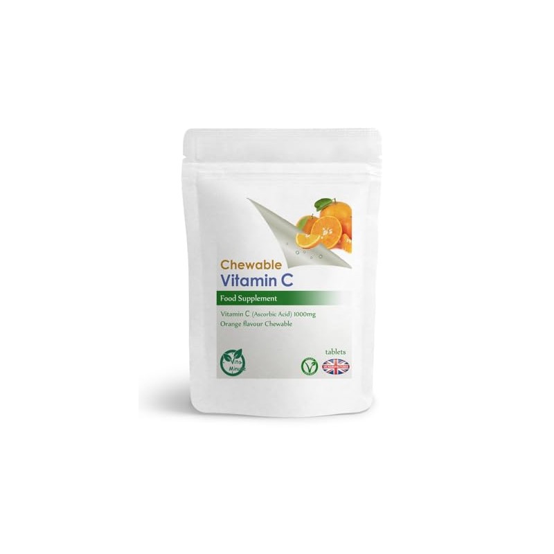 Vitamin C (Orange Flavour, Chewable Tablets) 1000mg, Ascorbic Acid (Vegan)