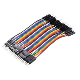 sourcing map Male to Male 40Pin Breadboard Jumper Wire 2.54mm Pitch Ribbon Cable 10cm Long Electronics Breadboard Ribbon Cables for Breadboard Electronic Projects Pack of 1
