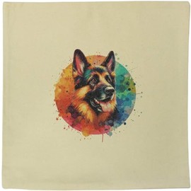Azeeda 40cm x 40cm 'German Shepherd Dog' Canvas Cushion Cover (CV00036968)