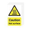 Pack of 5 Caution Hot surface Labels (100 x 150mm)