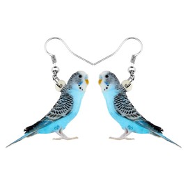 Bonsny Acrylic Drop Dangle Long-tailed Parakeet Parrot Earrings Jewelry For Women Gift Charms accessories (Turquoise)